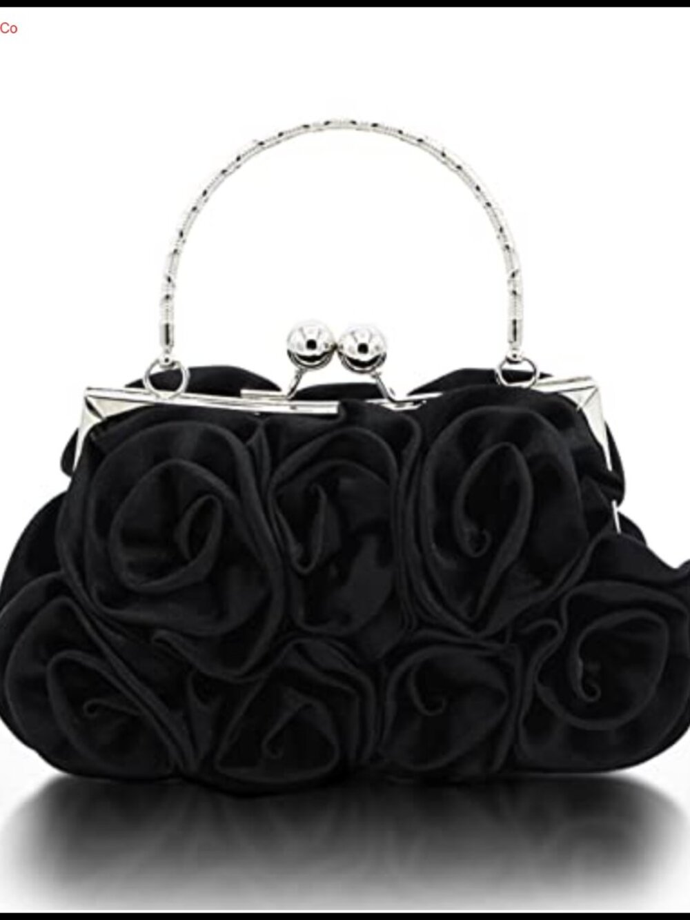 Floral Satin Evening Clutch with Detachable Strap for Wedding Party